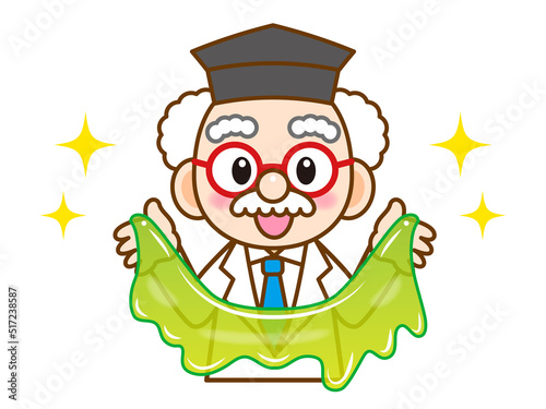 スライム実験をする科学者のイラスト素材