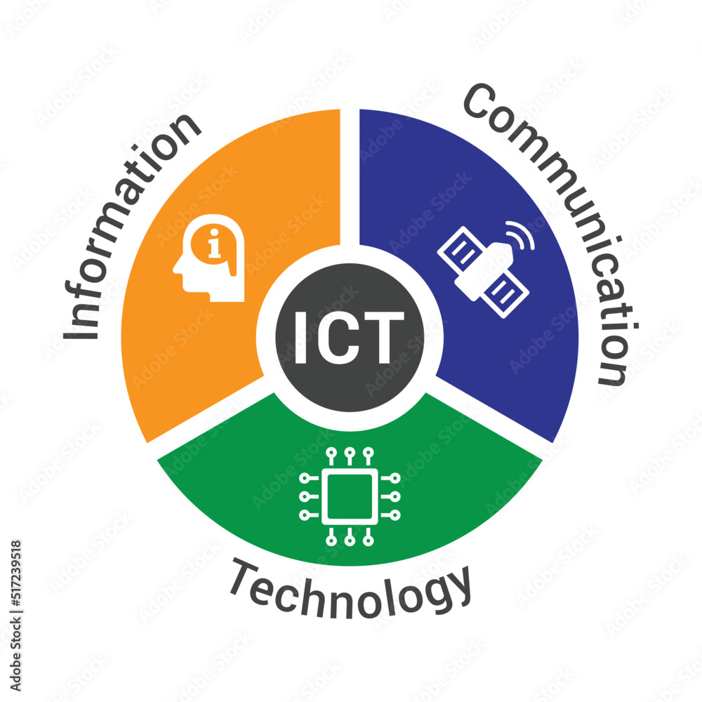 ICT vector infographic illustration concept of information ...