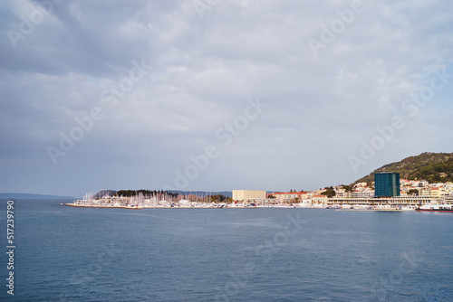 Split old town sea promenade and harbour, Croatia.
