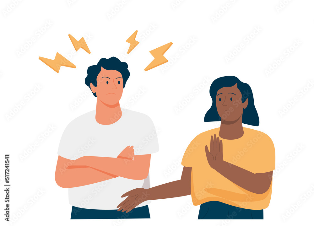 A couple of people quarrel and swear. Aggressive people yell at each other. design graphics in a flat stylish. A couple of people quarrel and swear. Aggressive people yell at each other. design graphics in a flat stylish.
