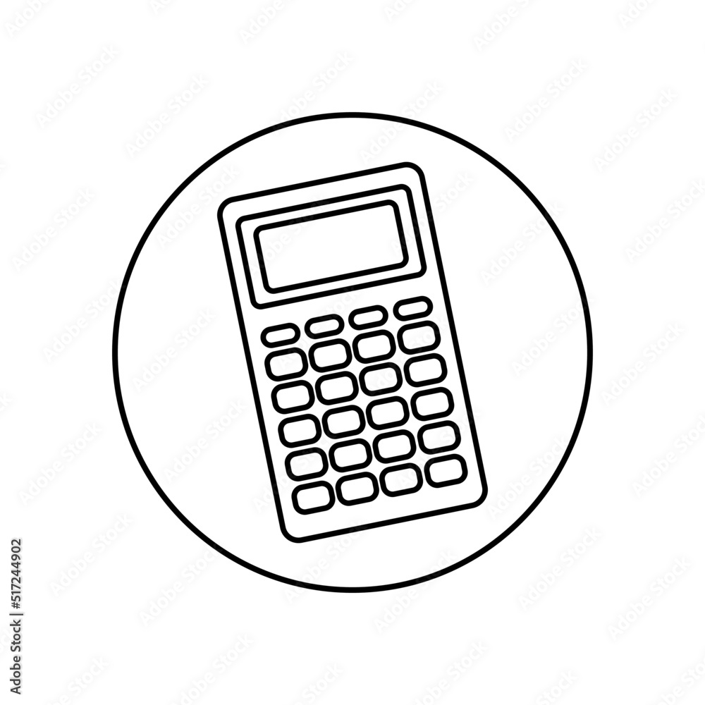 Calculator vector icon drawn in line on a white background. Counting, accounting Calculator vector icon drawn in line on a white background. Counting, accounting
