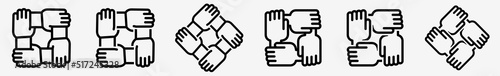 Teamwork Team Icon Unit Teamwork Team Set | Teamwork Teams Icon Hands Together Vector Illustration Logo | Team Teamwork Icon Isolated Teamwork Team Connection