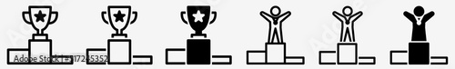 Winner Icon Award Winner Set | Winners Icon Champion Vector 1st Place Illustration Prize Logo | Podium Winner Icon Isolated Cup Winner Collection