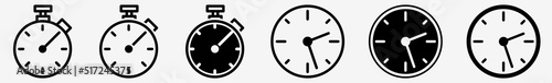 Stopwatch Clock Icon Time Stopwatch Clock Set | Stopwatch Clocks Icon Watch Vector Illustration Logo | Clock Stopwatch Icon Isolated Stopwatch Clock