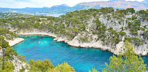 Calanque "de Port Pin" in the Calanques National Park next to Marseilles in Provence, southern France. The French Fjords.