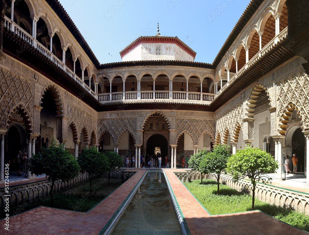 Peaceful patio of Royal Alcazar Palace