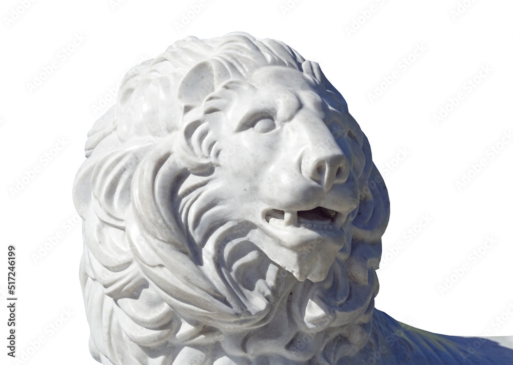 Sculpture of a lion from marble
