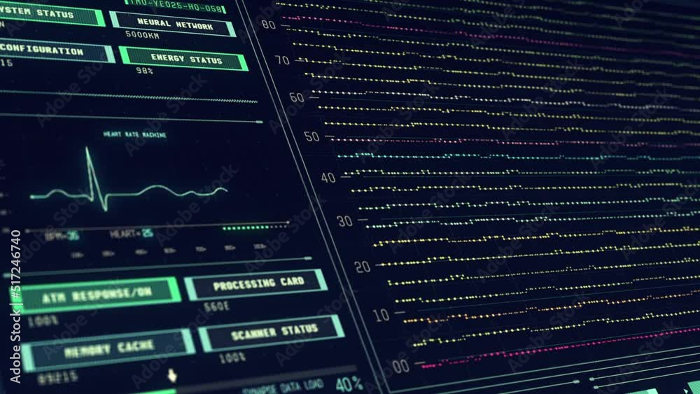 Screen Showing Data and Medical Information from Brain Scan. Neuronal ...