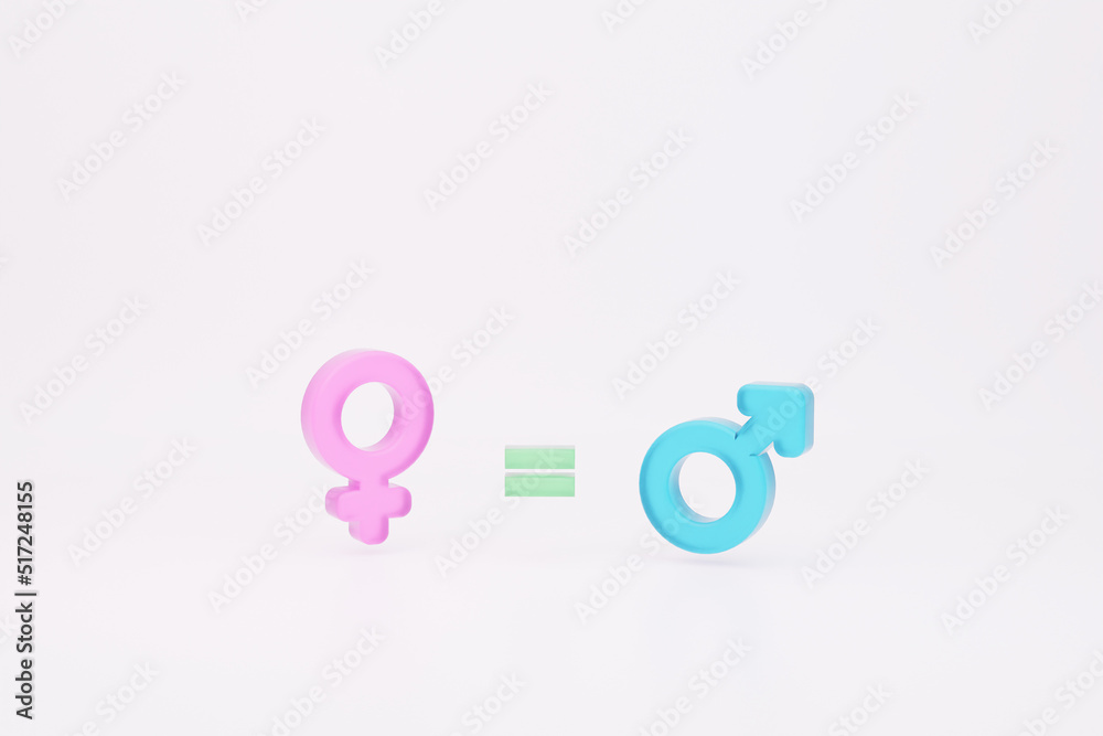 Women equality day. Male And Female venus and mars symbols 3d rendering Women equality day. Male And Female venus and mars symbols 3d rendering