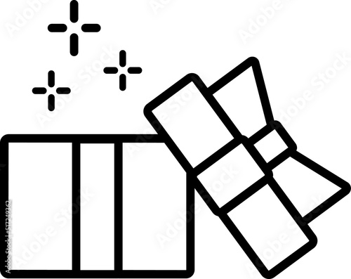 Opened gift box icon isolated on white background.