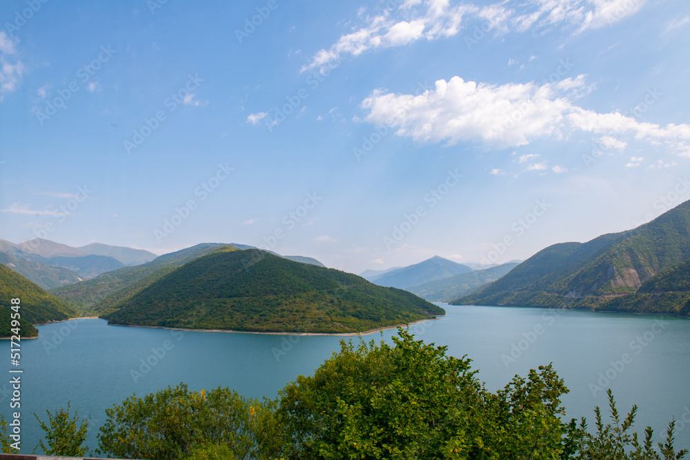 beautiful lake between mountains in Georgia