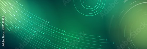 Green technology digital banner design. Design modern luxury futuristic technology background. Game tech wide banner vector illustration. Hi tech digital communication. Abstract tech background.