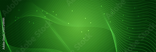 Green technology digital banner design. Design modern luxury futuristic technology background. Game tech wide banner vector illustration. Hi tech digital communication. Abstract tech background.