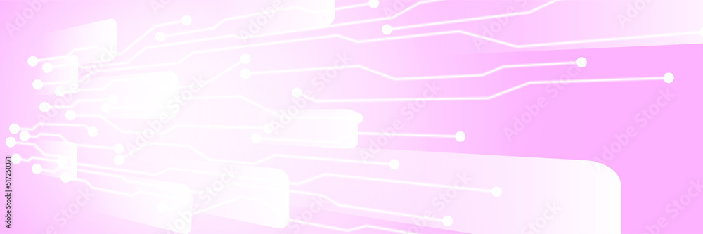 Pink technology digital banner design. Design modern luxury futuristic technology background. Game tech wide banner vector illustration. Hi tech digital communication. Abstract tech background.