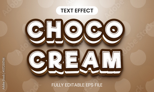 Editable 3d Choco cream text effect design 