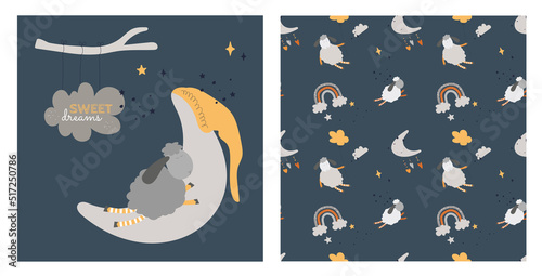Sweet dreams sheep vector