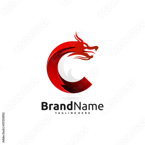 dragon letter c logo, c dragon logo