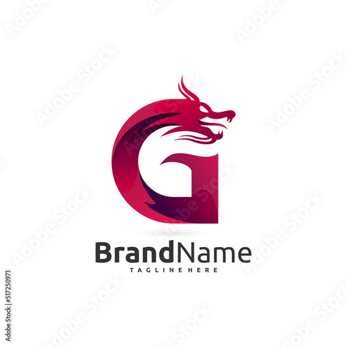 dragon logo in letter d concept
