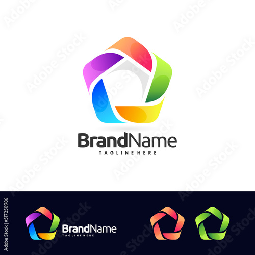 pentagon logo, colorful pentagon logo