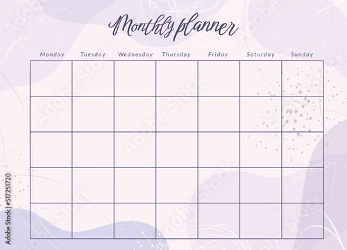 Printable planner template