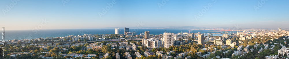Vue générale aérienne de Haïfa en Israël