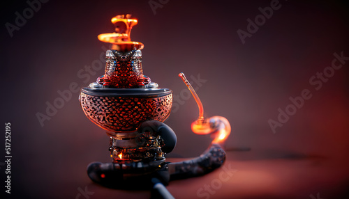 Smoking oriental hookah wit...