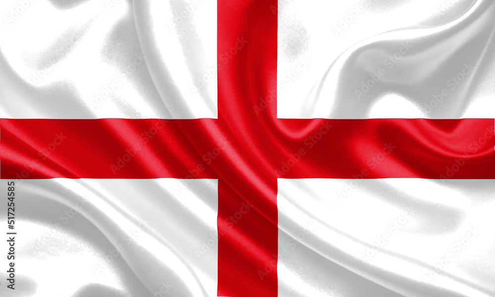 3d illustration England flag on satin texture with waving flag 3d illustration England flag on satin texture with waving flag