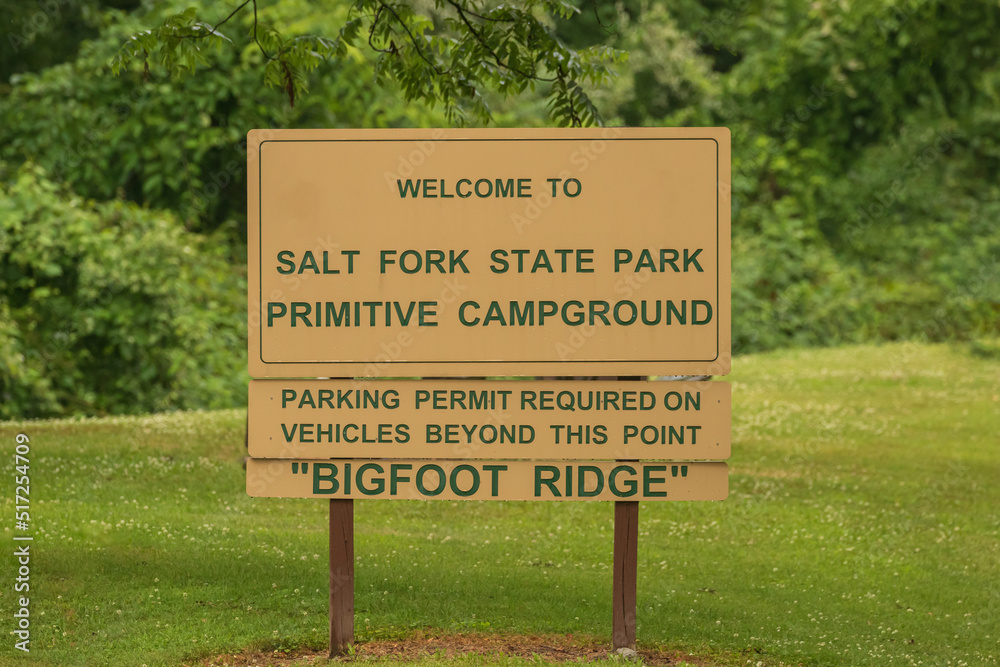 Bigfoot Ridge sign at Salt Fork in Ohio Stock Photo Adobe Stock
