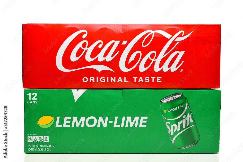 IRVINE, CALIFORNIA - 15 JUL 2022: A 12pk of Coca-Cola and a 12 pk of Sprite  Lemon Lime Soda. Stock Photo | Adobe Stock
