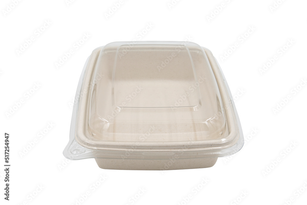 bagasse container package for food isolated on white background bagasse container package for food isolated on white background