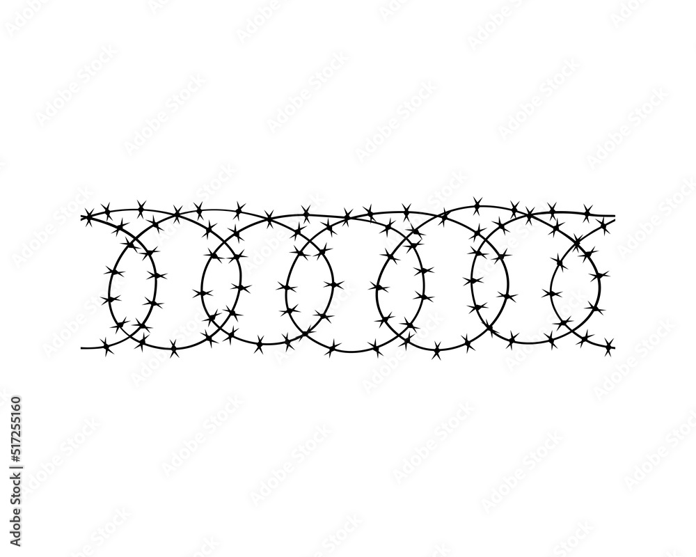 Barbed wires for fencing. Isolated elements on white background. Barbed wires for fencing. Isolated elements on white background.