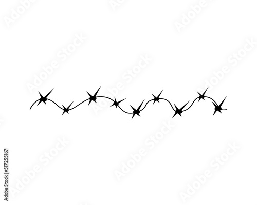 Barbed wires for fencing. Isolated elements on white background.