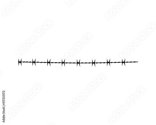 Barbed wires for fencing. Isolated elements on white background.