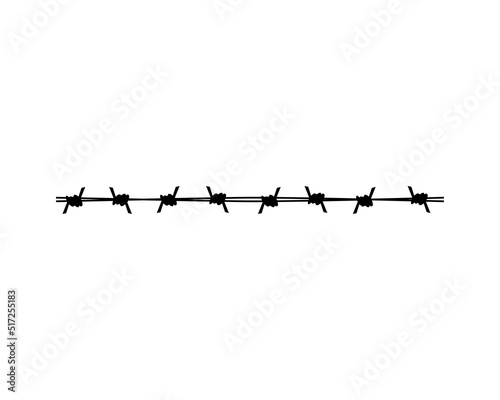 Barbed wires for fencing. Isolated elements on white background. © Marina