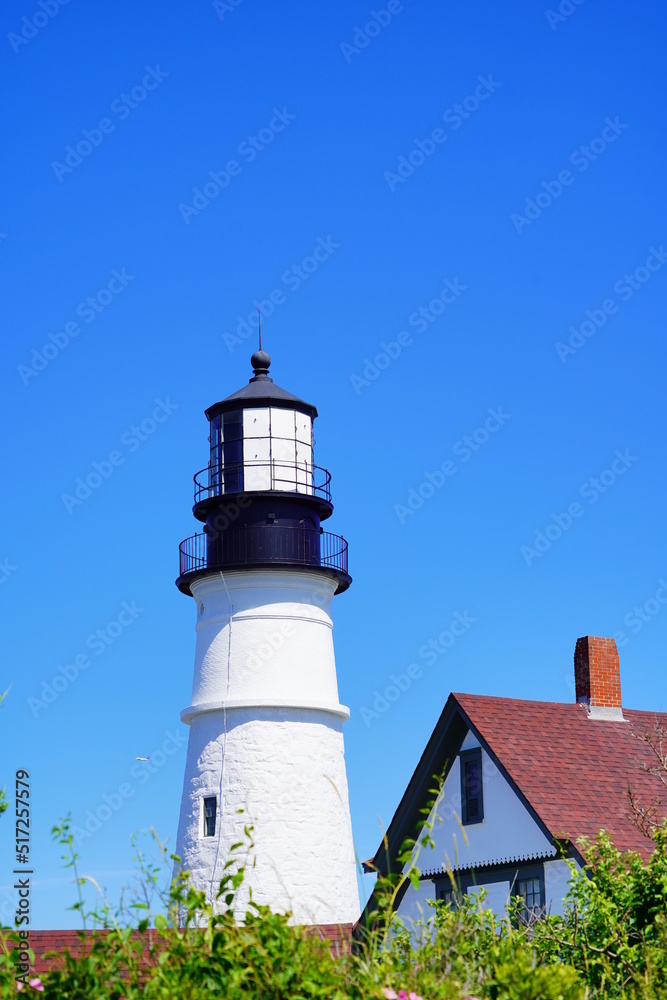The Portland Lighthouse in Cape Elizabeth, Maine, USA