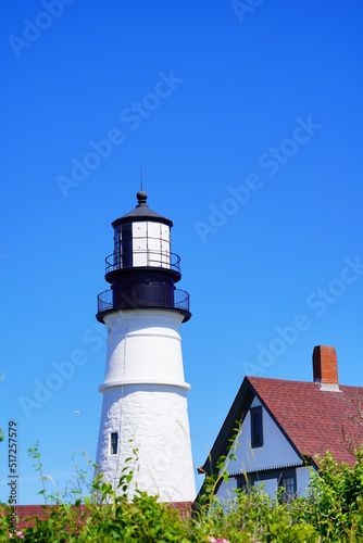 The Portland Lighthouse in Cape Elizabeth  Maine  USA
