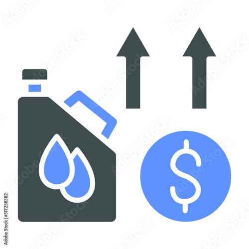 Oil Price Increase Icon Style