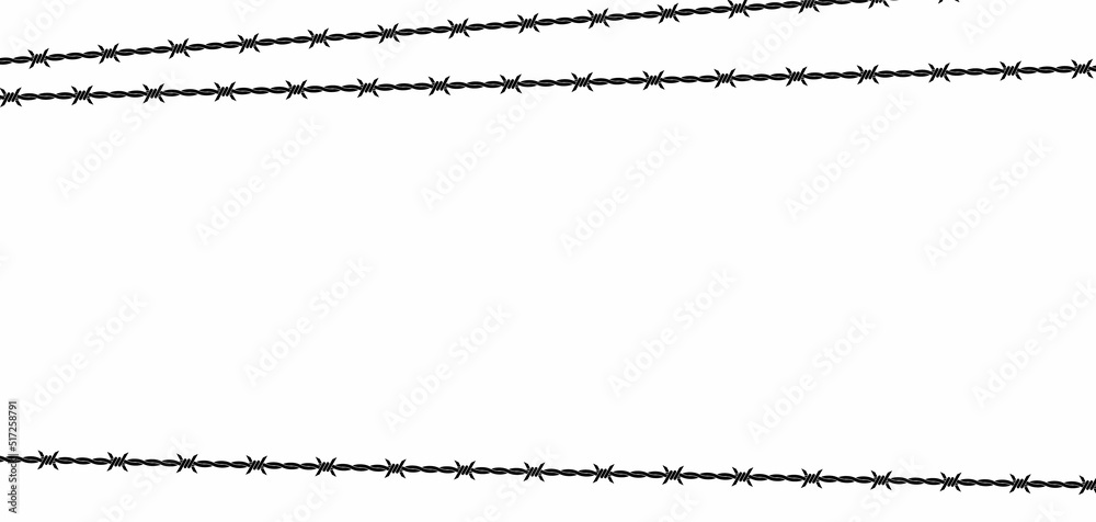 Vector illustration of barbed wire isolated on white background ...