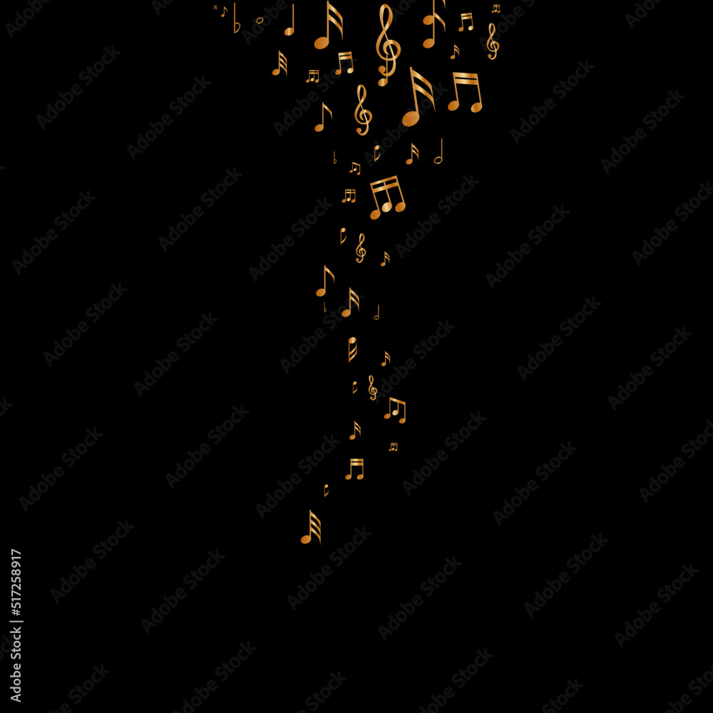 Music Note Signs and Symbols Background. Luxury Cover Pattern Design. Glitter Note Icons Texture. Fashion, Fabric Print Design Background.