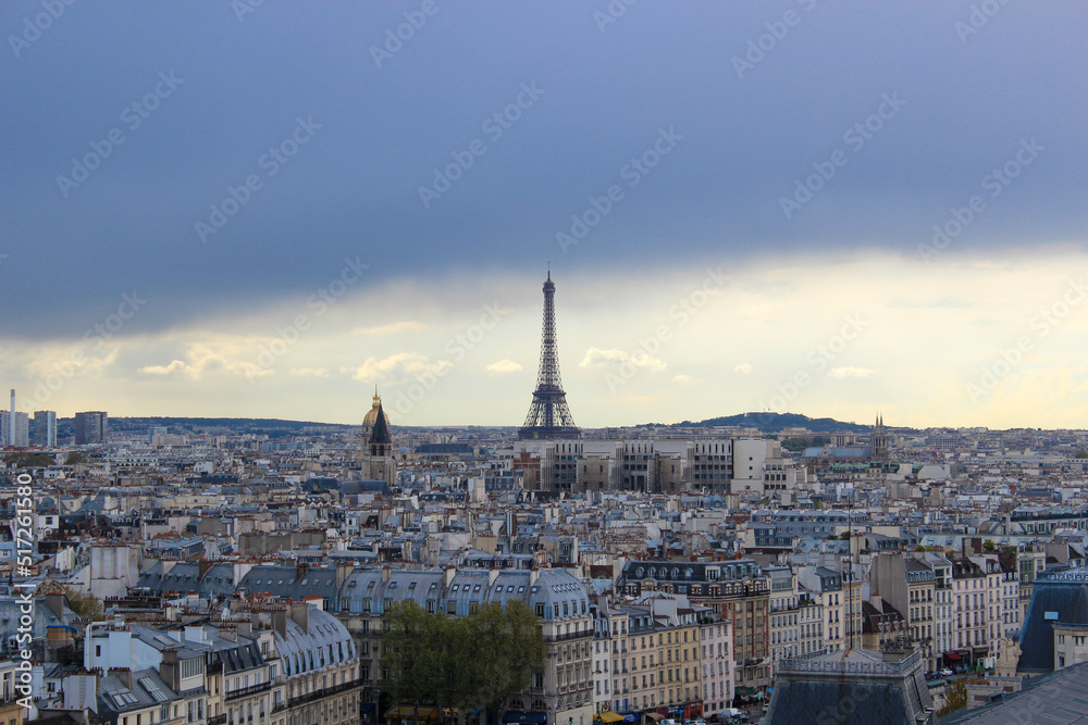 View of the Eiffel Tower from Notre Dame Cathedral Paris, France	

