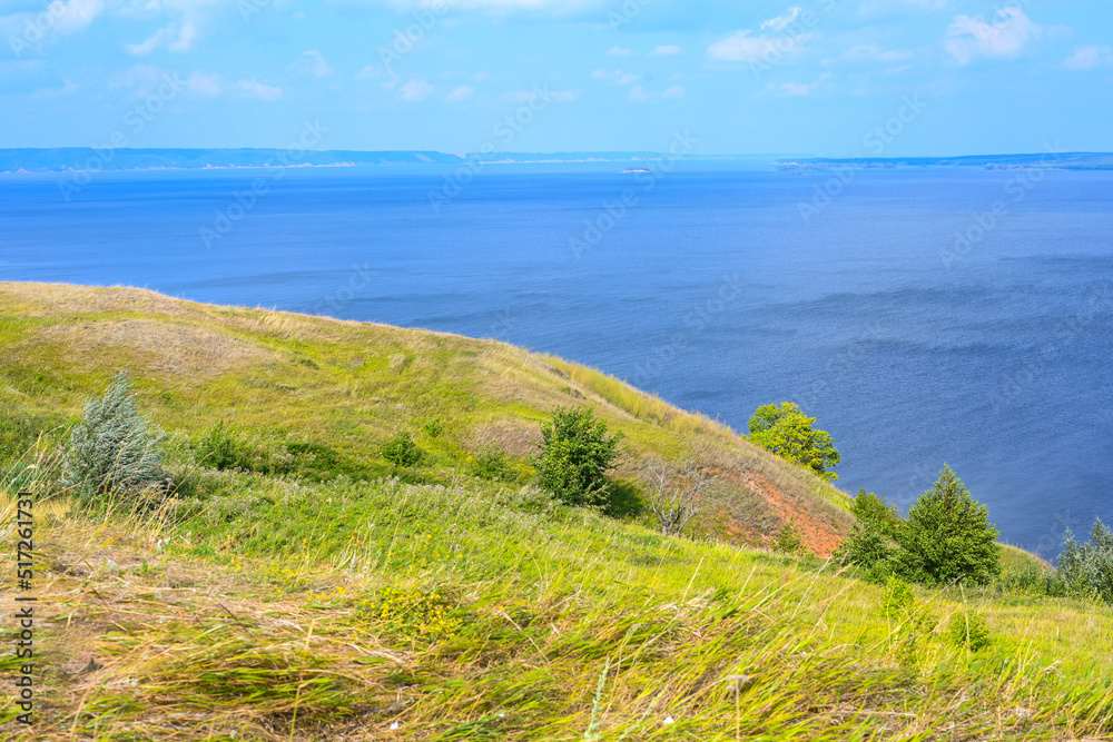 The widest place of the Volga River. The widest place of the Volga River.