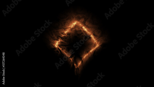 Geometric Minimalistic Background - Shape illustration with fire FX for scifi images and texts