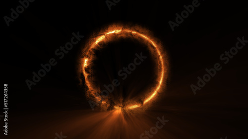 Geometric Minimalistic Background - Shape illustration with fire FX for scifi images and texts