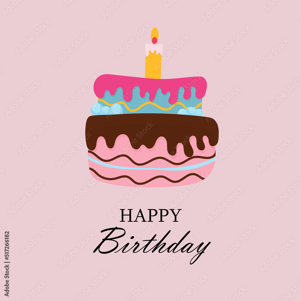 Happy holiday baked cakes with candles vector Happy holiday baked cakes with candles vector