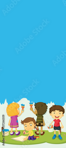 kids dream vertical illustrations school student cartoon school gate learning