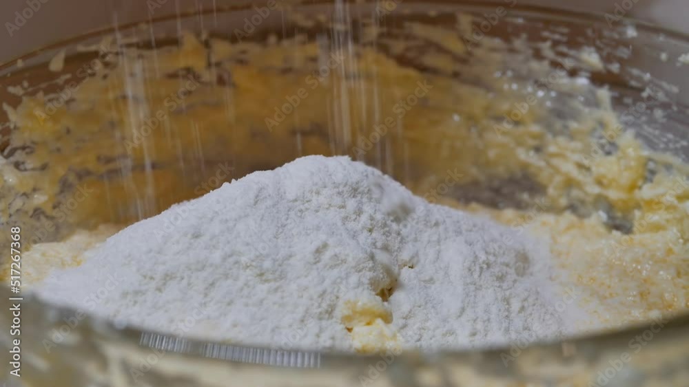 add flour with dry ingredients to the bowl with the dough for mixing with a mixer at low speed add flour with dry ingredients to the bowl with the dough for mixing with a mixer at low speed