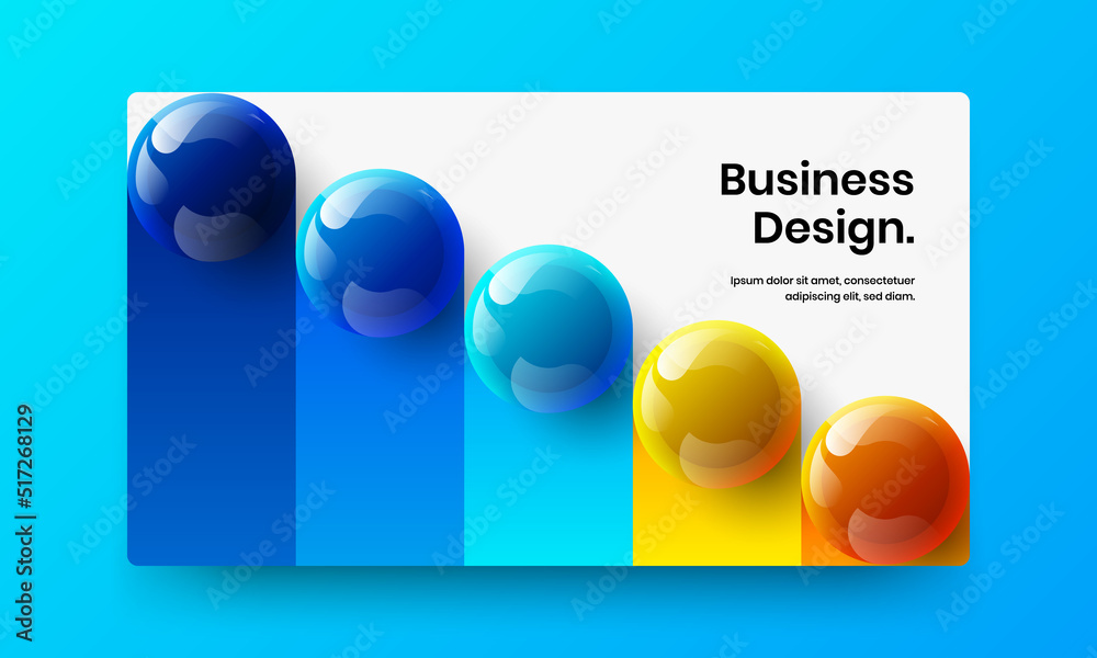 Amazing front page vector design illustration. Unique 3D balls corporate cover concept.