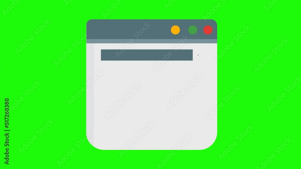 Browser icon animation on green background. Browser icon cartoon animation with alpha channel. Key color, chroma-key, alpha channel. 4K video Browser icon animation on green background. Browser icon cartoon animation with alpha channel. Key color, chroma-key, alpha channel. 4K video