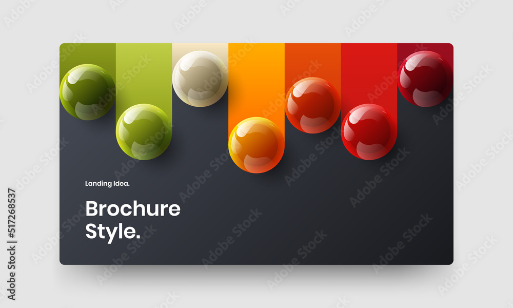 Premium corporate identity design vector layout. Minimalistic 3D balls company cover template.