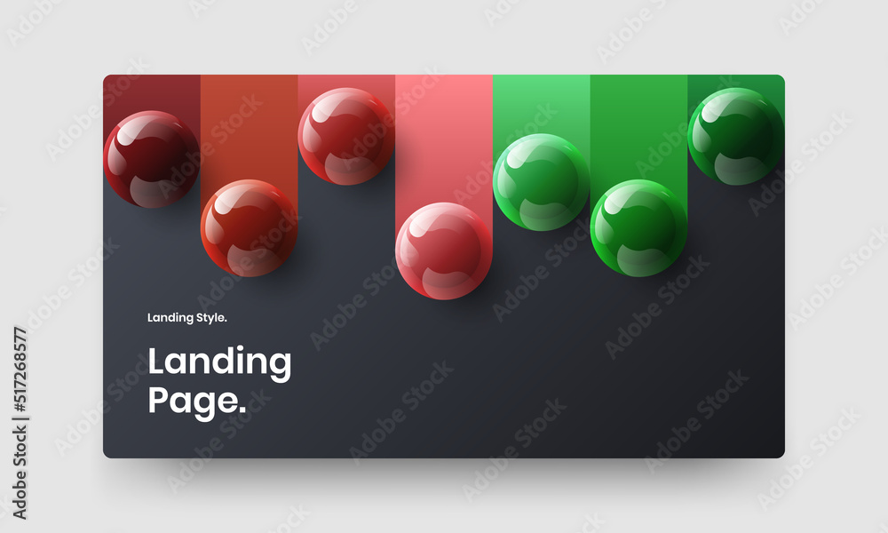 Abstract placard vector design layout. Minimalistic realistic balls leaflet illustration.